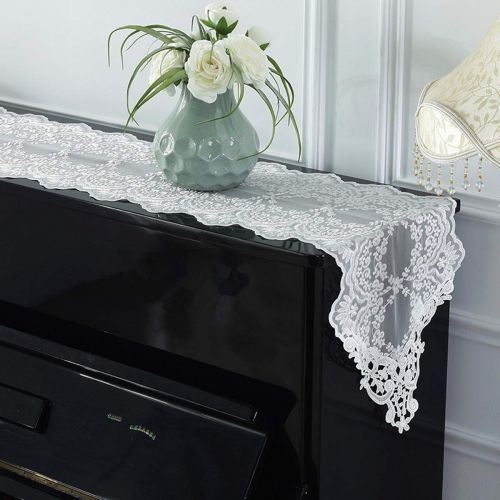  Bettery Home Piano Cover Cloth Lace Fabric Decorative Dust-proof Cloth for Upright Vertical Piano Top Cover