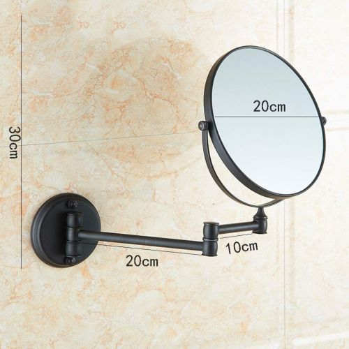  Betty Wall Mounted Makeup Mirror，8-Inch Bathroom Beauty Vanity Mirror - Folding Extendable Arm - 360 ° Rotatable, Double-Side with One Side 3 ×Magnification Mirror, Matte Black