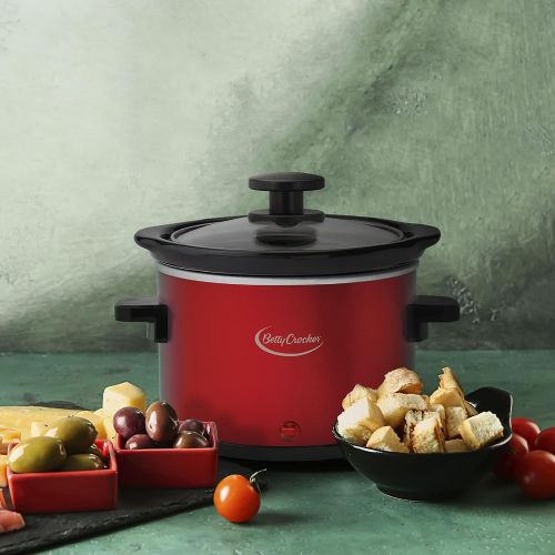  Betty Crocker Mini, Fondue Melting Pot Warmer and Chocolatier, 0.7 Quart, Red