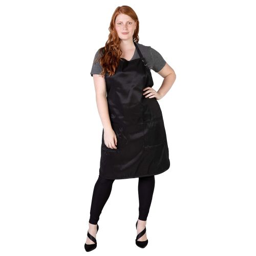  [아마존베스트]Betty Dain A Size Above Plus Size Salon Stylist Apron, Cut for Curves, Neck Strap with Adjustable Snap Closure, Lower Pockets with Zippered Bottoms, Lightweight, Water Resistant Nylon/Poly, B