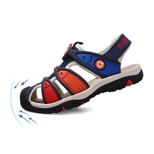  Beude Athletic Anti-Skid Leather Toddler Big Little Kids Boys Sandals