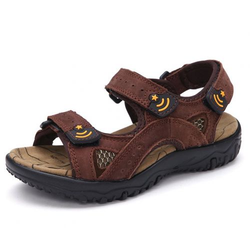  Beude Open Toe Leather Beach Boys Sandals for Kids Sandles