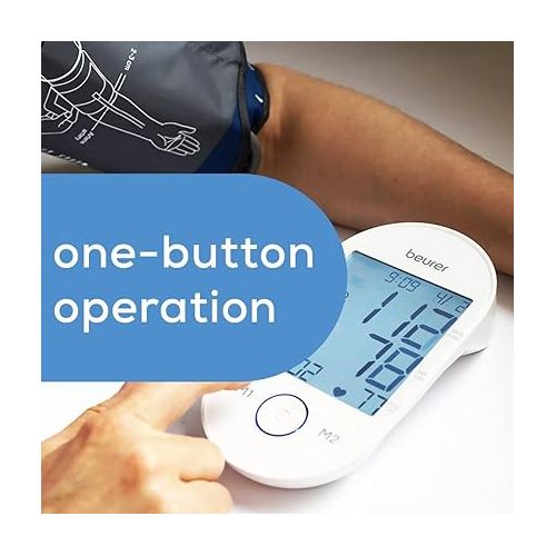  Beurer BM55 Blood Pressure Machine - XL Backlit Display, Arrhythmia Alarm, Portable Storage Kit, 2 Users, Automatic Blood Pressure Cuff, Resting Indicator - Blood Pressure Monitor Batteries Included