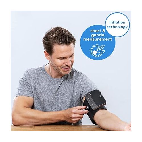  Beurer BM81 easyLock Automatic Upper Arm Blood Pressure Monitor, Fully Electronic Smart Cuff Without Cables, Gentle Striction Plus Fast Measurement, Bluetooth, 240 Memory Sets