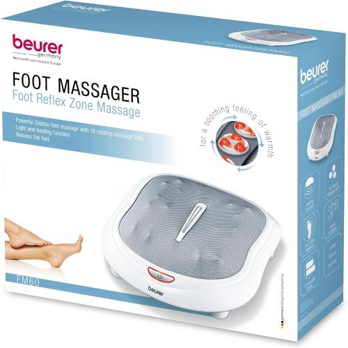  [아마존 핫딜] [아마존핫딜]Beurer Shiatsu Foot Massager 18 Rotating Massage Heads, Relax Sore & Tired Feet with Deep Tissue, Heat Function, FM60