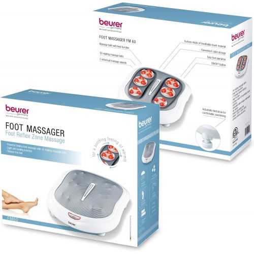 [아마존 핫딜] [아마존핫딜]Beurer Shiatsu Foot Massager 18 Rotating Massage Heads, Relax Sore & Tired Feet with Deep Tissue, Heat Function, FM60