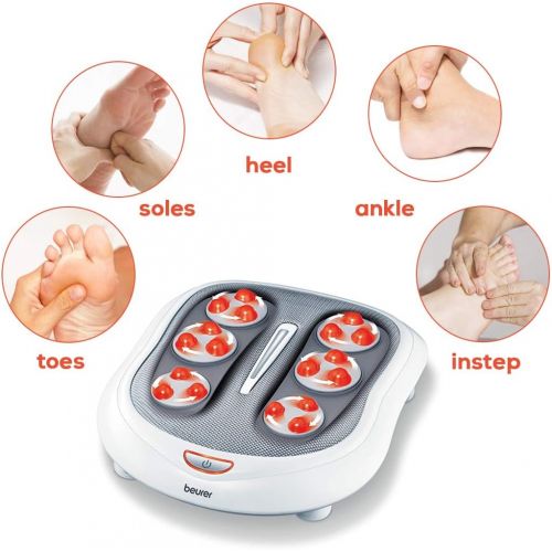  Beurer North America Beurer Shiatsu Foot Massager with 18 Rotating Massage Nodules for Tired Feet, Plantar...