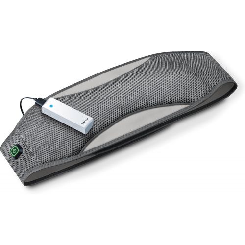  Beurer Portable, Wireless, Heating Belt Pad with Convenient Storage Bag, Rechargeable for Indoor and Outdoor Use, Pain Relief, Grey HK67