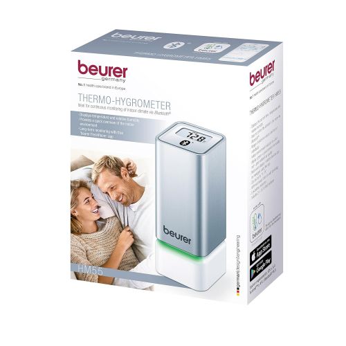  Beurer Wireless Thermometer and Hygrometer, Measures in Home Climate, Displays Temperature, Relative Humidity and Time, Displays Results on your SmartPhone via Bluetooth, Silver, H