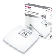 Beurer White Digital Bathroom Scale with Extra Large LCD Display, White Illumination