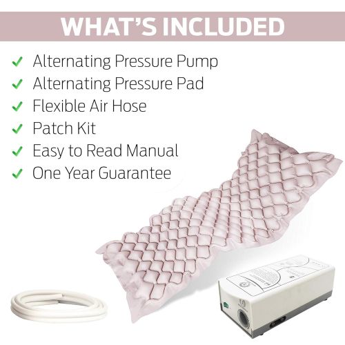  Bevel Medical Premium Alternating Air Pressure Mattress for Medical Bed | Pressure Sore and Pressure Ulcer Relief | Includes Ultra Quiet Pump and Pad Topper | Fits Standard Size Hospital Bed