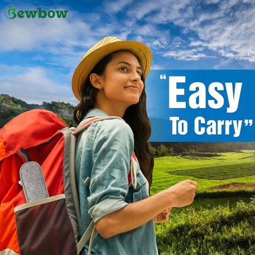  [아마존베스트]BEWBOW PREMIUM QUALITY Stainless Steel travel utensils with case, Healthy & Eco-Friendly 3pc Full Size Fork, Spoon, Portable Utensils Set with Case, reusable utensils with case