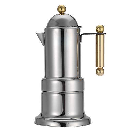  Bewinner Stovetop Coffee Makers, Stainless Steel Moka Pot for Home Office Stovetop Espresso Coffee Maker with Safety Valve 4 Cups(50ml/Cup) Food Grade Stainless Steel