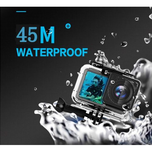  Bewinner Waterproof Protective Cover for Go Pro Fusion, 45m Underwater Diving Case Housing Replacement Waterproof Case Protective Housing for Go Pro Fusion