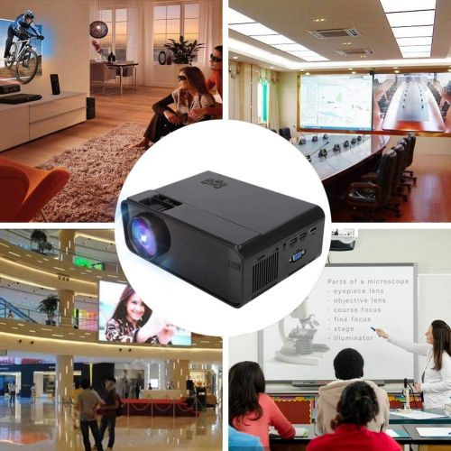  Bewinner UHD Portable Projector 4K WiFi Bluetooth LED Projector with Bracket AV Line Remote Control (480p for Android Version) Support 1080P HDMI/USB/HD/SD/AV/VGA for Home Party Ga