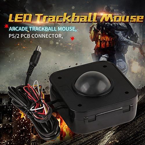  [아마존베스트]Bewinner LED Trackball Mouse Arcade Trackball Mouse for PC Illuminated 4.5cm Round LED Trackball Mouse PS/2 PCB Connector for Arcade