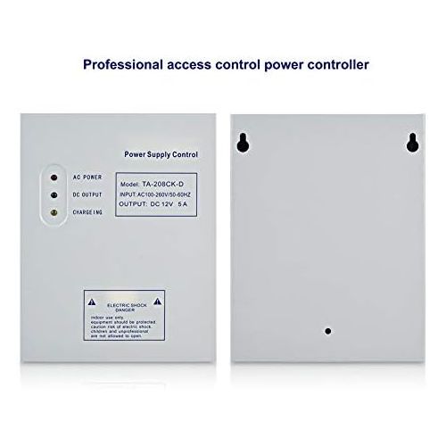  [아마존베스트]Bewinner Access Control Power Supply DC 12V/5A AC 110-240V Door Access Control System Switching Power Supply UPS Power Supply Door Access Control System Kit