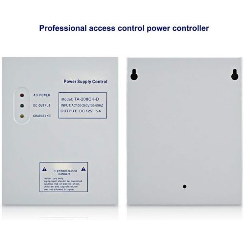  [아마존베스트]Bewinner Access Control Power Supply DC 12V/5A AC 110-240V Door Access Control System Switching Power Supply UPS Power Supply Door Access Control System Kit