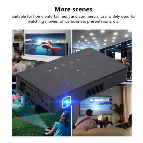  Bewinner Mini Portable Projector,DLP,Multi-Screen Sharing,Android 6.0,Built-in 8000 mAh Battery,Easy to Carry Around in Your Pocket,Mobile PhoneHDMIUSBSD(US Plug(110V-240V))