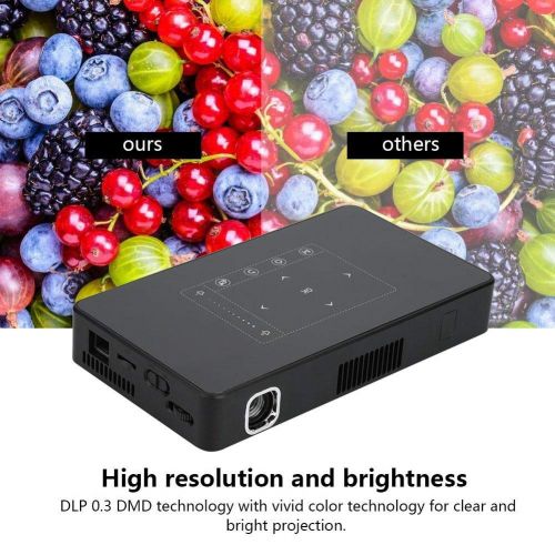  Bewinner Mini Portable Projector,DLP,Multi-Screen Sharing,Android 6.0,Built-in 8000 mAh Battery,Easy to Carry Around in Your Pocket,Mobile PhoneHDMIUSBSD(US Plug(110V-240V))