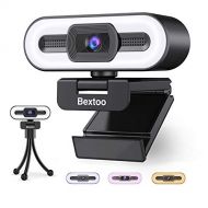Bextoo 1080P Webcam with Microphone, Streaming Web Camera with 3 Colors Ring Light & Tripod, Auto-Focus HD Streaming Camera, Plug and Play, for Zoom/Skype/Facetime/Teams/YouTube, PC Mac L