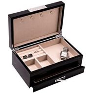 Bey-Berk Lacquered Storage Box with Drawer