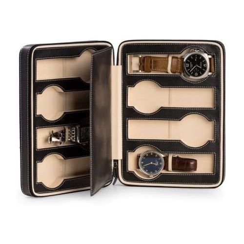  Bey Berk Black Leather 8 Watch Storage  Travel Case
