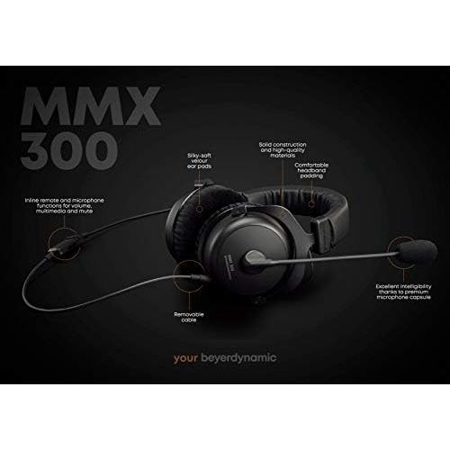  [아마존베스트]Beyerdynamic MMX 300 Premium Over-Ear Gaming Headset (2nd Generation) with Microphone Suitable for PS4, XBOX One, PC, Notebook