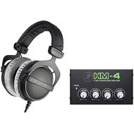 Beyerdynamic DT-770-PRO-250 Studio Headphones+Mackie 4Way Distribution Amplifier