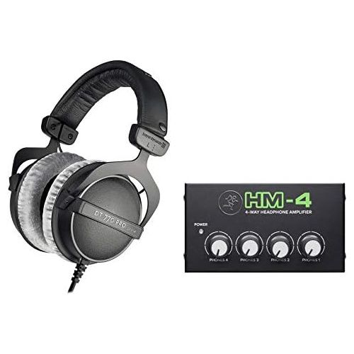  Beyerdynamic DT-770-PRO-250 Studio Headphones+Mackie 4Way Distribution Amplifier