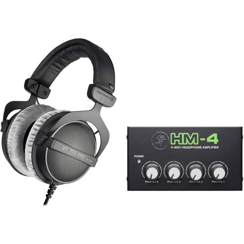  Beyerdynamic DT-770-PRO-250 Studio Headphones+Mackie 4Way Distribution Amplifier