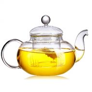 Beylor Clear Glass Teapot Heat Resistant Teapots 800 ml /27 oz with Infuser for Tea Leaf Loose Tea (800ml)