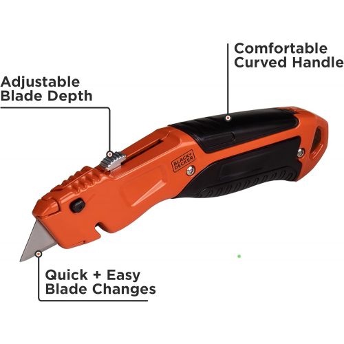 beyond by BLACK+DECKER Utility Knife, Retractable, Quick Change Blade, 2-Pack (BDHT1039495APB)