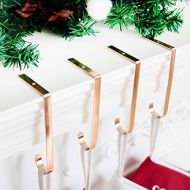Beyond Your Thoughts Christmas Stocking Holder Hook Fireplace Gold Set of 4