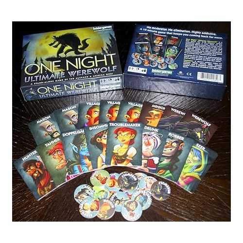  One Night Ultimate Werewolf - Fun Party Game for Kids & Adults | Engaging Social Deduction | Fast-Paced Gameplay | Hidden Roles & Bluffing