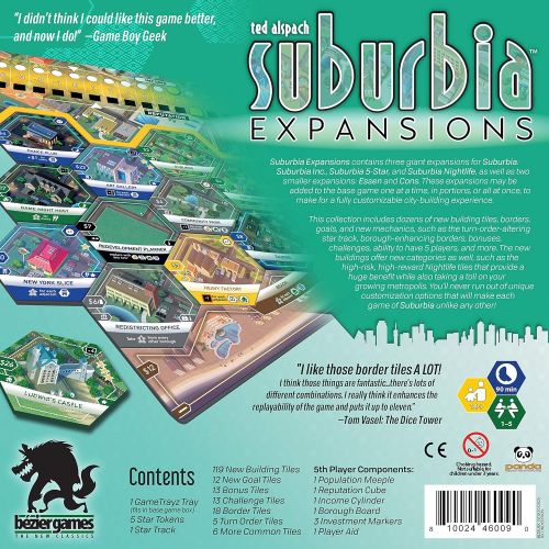  Bezier Games Suburbia Expansions , Blue