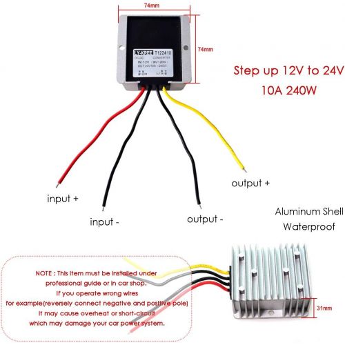  [아마존베스트]-Service-Informationen DC 12 V to 24 V Voltage Converter 10 A 240 W Car Power Supply Converter Transformer Adapter DC 9-20 V Wide Input for Car Truck Motor Boat