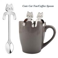 [아마존베스트]BiBon 1 Piece Cute Cat Spoon Long Handle Spoons Flatware Drinking Tools Kitchen Gadget