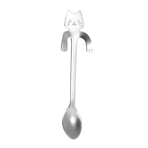  [아마존베스트]BiBon 1 Piece Cute Cat Spoon Long Handle Spoons Flatware Drinking Tools Kitchen Gadget