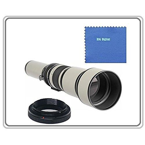  BiG DIGITAL 650-1300mm f8-16 IF Telephoto Zoom Lens (White) for Canon EOS Rebel SL1, (100D) T5i, (700D) T4i, (650D) T3, (1100D) T3i, (600D) T1i, (500D) T2i, (550D) XSI, (450D) XS,