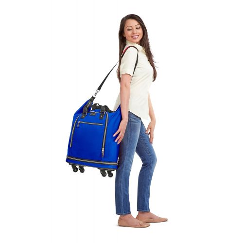  Biaggi Luggage Biaggi Zipsak Micro Fold Spinner Fashion Tote - 20-Inch Luggage - As Seen on Shark Tank - Cobalt Blue