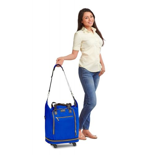  Biaggi Luggage Biaggi Zipsak Micro Fold Spinner Fashion Tote - 20-Inch Luggage - As Seen on Shark Tank - Cobalt Blue