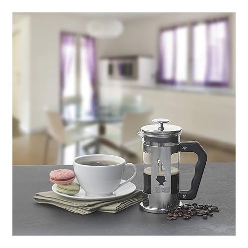  Bialetti French Press Coffee Maker, 3 Cup, Preziosa Stainless Steel