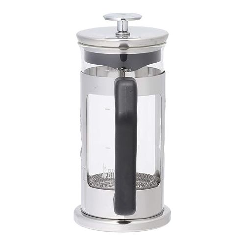  Bialetti French Press Coffee Maker, 3 Cup, Preziosa Stainless Steel