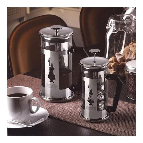  Bialetti French Press Coffee Maker, 3 Cup, Preziosa Stainless Steel