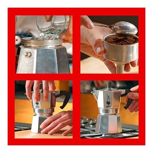  Bialetti - Moka Express: Iconic Stovetop Espresso Maker, Makes Real Italian Coffee, Moka Pot 18 Cups (27 Oz - 810 Ml), Aluminium, Silver