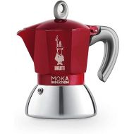 Bialetti New Moka Induction Coffee Maker Moka Pot, 2 Cups, 90 ml, Aluminium, Red, Compatible with Induction pan and Gas stove: Italian Made