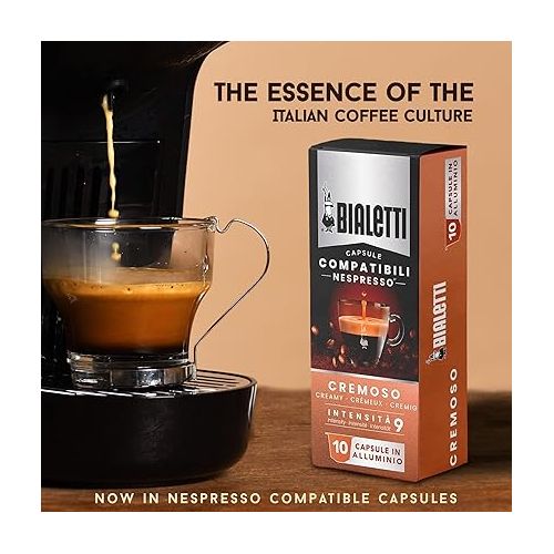  Bialetti Aluminum Nespresso Compatible Capsules - 100 count CREMOSO Espresso Pods compatible with Nespresso Machines