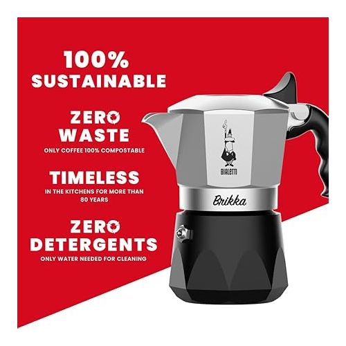  Bialetti Nuova Brikka 2 Cups 2023 | Moka Caffetteria Caffe Espresso 0007327