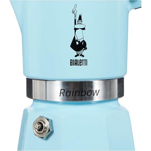  Bialetti 5041 Rainbow Espresso Maker, Light Blue